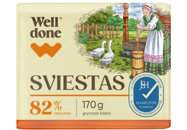 Sviestas WELL DONE, 82 % rieb., 170 g
