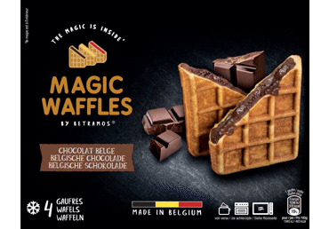 Šaldyti BELGIŠKI vafliai su šokolado įdaru, 4 x 80 g, 320 g