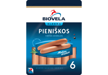 Virtos BIOVELOS pieniškos dešrelės, Aukščiausia rūšis, 260 g