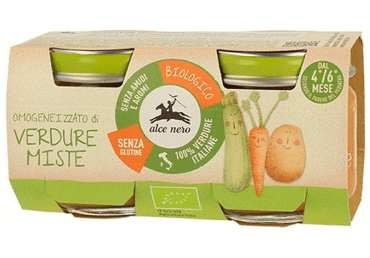 Organic mixed vegetable puree ALCE NERO (baby from 4 months), 160 g