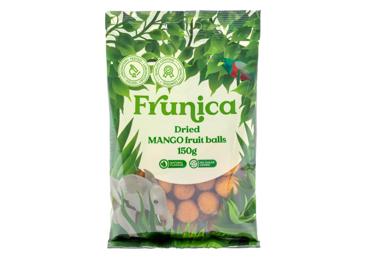 Džiovintų mangų rutuliukai be pridėtinio cukraus FRUNICA, 150 g