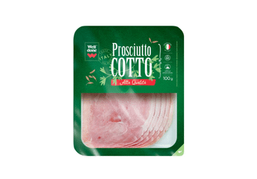 Virtas pjaustytas kiaul. kumpis PROSCIUTTO COTTO, nerūšinis, 100 g