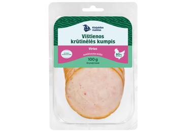 KLAIPĖDOS virtas pjaustytas vištos krūtinėlės kumpis, a. r., 100 g