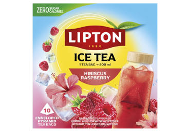 Холодный чай LIPTON, малиновый и шиповниковый вкус, 35 г