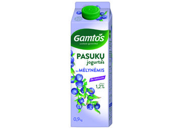 Pasukų jogurtas GAMTOS su mėlynėmis, 1,2% r., be laktozės, 900 g