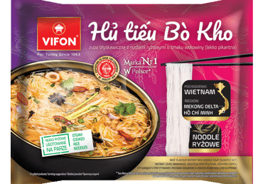 Greitai paruošiami ryžių makaronai VIFON, jautienos skonio, 65 g
