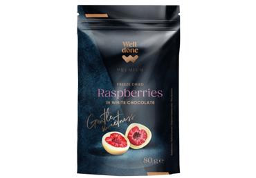 Лиофилизированные малины в белом шоколаде WELL DONE PREMIUM, 80 г