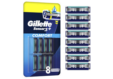 Vyriškas sisteminio skustuvo galvutės GILLETTE SENSOR3+ COMFORT, 8 vnt.