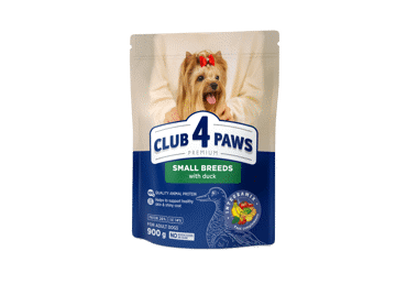 Club 4 Paws Premium visavertis sausas pašaras mažų veislių suaugusiems šunims su antiena, 900 gr