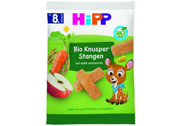 Ekologiškos obuolių ir morkų lazdelės HiPP, 30 g