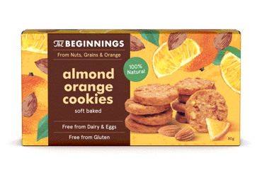 Миндальное печенье BEGGININGS с апельсинами, 80 г