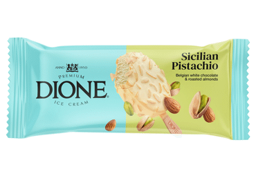 Pistacijų ledai DIONE su belgišku šokoladu, 70 g