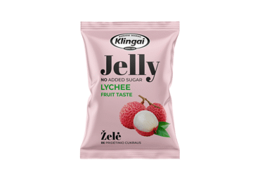 Ličių skonio želė KLINGAI be pridėtinio cukraus, 95 g