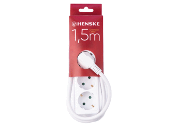 Ilgiklis HENSKE, su įžeminimu, 3 kištukai, 1,5 m, 1 vnt.
