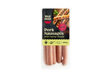 Kepamosios dešrelės su kanapių sėklomis WELL DONE, nerūš., 250 g