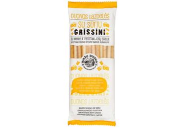 BIRŽŲ DUONOS lazdelės su sūriu GRISSINI, 125 g