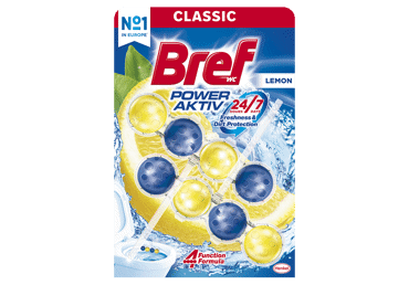 WC valiklis-gaiviklis BREF POWER AKTIV LEMON, 100 g