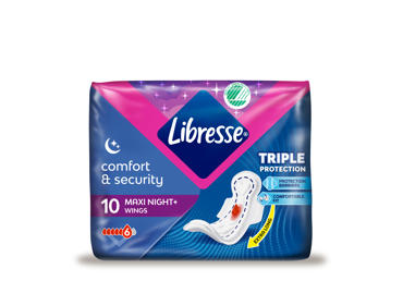 Higieniniai paketai LIBRESSE GOODNIGHT MAXI, 10 vnt., 10 vnt.