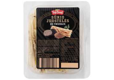 Sūrio juostelės TOP FOOD, trumų skonio, 28 % rieb. s. m., 100 g