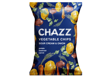 Овощные чипсы CHAZZ, вкус сливок и лука, 75 г