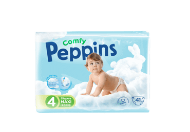 Sauskelnės PEPPINS COMFY 4, 9-14 kg, 41 vnt.