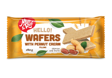 Wafers MIO&RIO with peanut flavor cream filling, 180 g