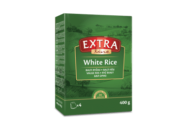 Balti neplikyti ryžiai EXTRA LINE, 400 g