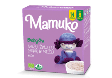 Organic oat, light buckwheat and barley grain mix MAMUKO, 240 g