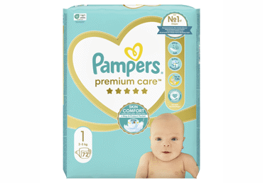 Подгузники PAMPERS Premium Care, Value Pack, размер 1, 72 шт.