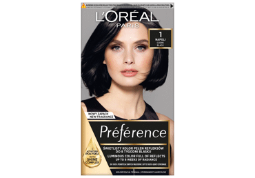 Plaukų dažai L'OREAL PREFERENCE, Nr. 1 BLACK, 1 vnt.