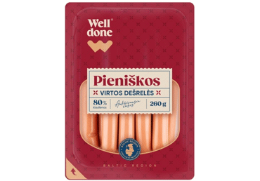 Virtos PIENIŠKOS dešrelės WELL DONE, a. r., 260 g