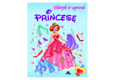 Knyga IŠKIRPK IR APRENK PRINCESĘ,MĖLYNA