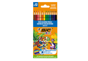 Spalvoti pieštukai BIC KIDS, 12 spalvų
