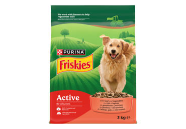 Sausas šunų ėdalas FRISKIES ACTIVE su jautiena, 3 kg