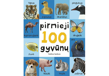 Knyga PIRMIEJI 100 GYVŪNŲ, 1 vnt.