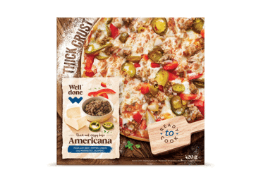 Frozen thick crust pizza 'Americana', WELL DONE 420 g