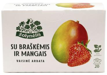 Vaisinė arbata ŽOLYNĖLIS su braškėmis ir mangais, 40 g