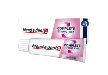 Fiksuojamasis dantų protezų kremas BLEND A DENT Complete Strong Hold, No Flavor, 47 g