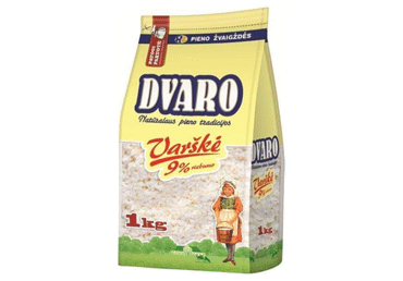 Pusriebė varškė "DVARO", 9 % rieb., 1 kg