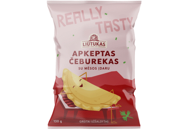 Frozen fried cheburek LIŪTUKAS with meat filling, 130 g