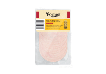 Горячекопченая куриная колбаса PORMET (ломтики), I р., 100 г
