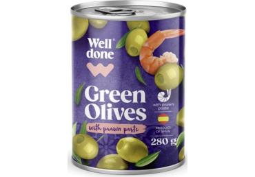 Green olives WELL DONE stuffed with shrimp paste, 280 g