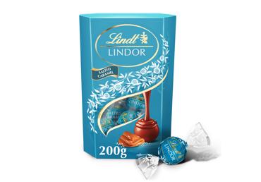 Chocolate balls LINDT LINDOR with salted caramel, 200 g