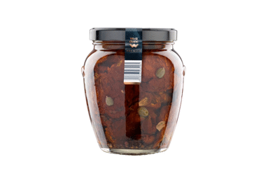Saulėje džiovinti pomidorai su kaparėliais WELL DONE PREMIUM, aliejuje, 530 g