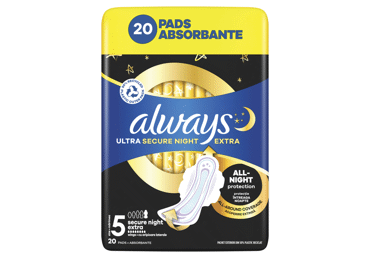 Higieniniai paketai ALWAYS Ultra Secure Night Extra, S5, 20 vnt.