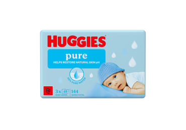 Drėgnos servetėlės Huggies Pure Plastic Free 144vnt.