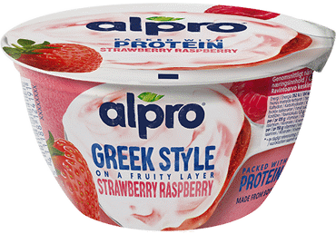 Fermentuotas sojų produktas ALPRO, braškių ir aviečių skonio, 150 g