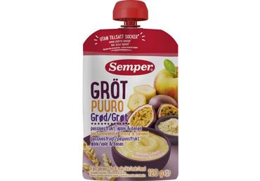 Ready-to-eat porridge SEMPER with passion fruit, from 6 months, 120 g