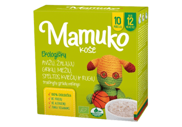 Organic oat, buckwheat, barley, spelt, rye grains MAMUKO from 12 months, 240 g