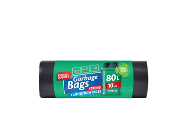 Šiukšlių maišai su rankenėlėmis, HOME EXPERT, 80 l / 10 vnt, 30 m
